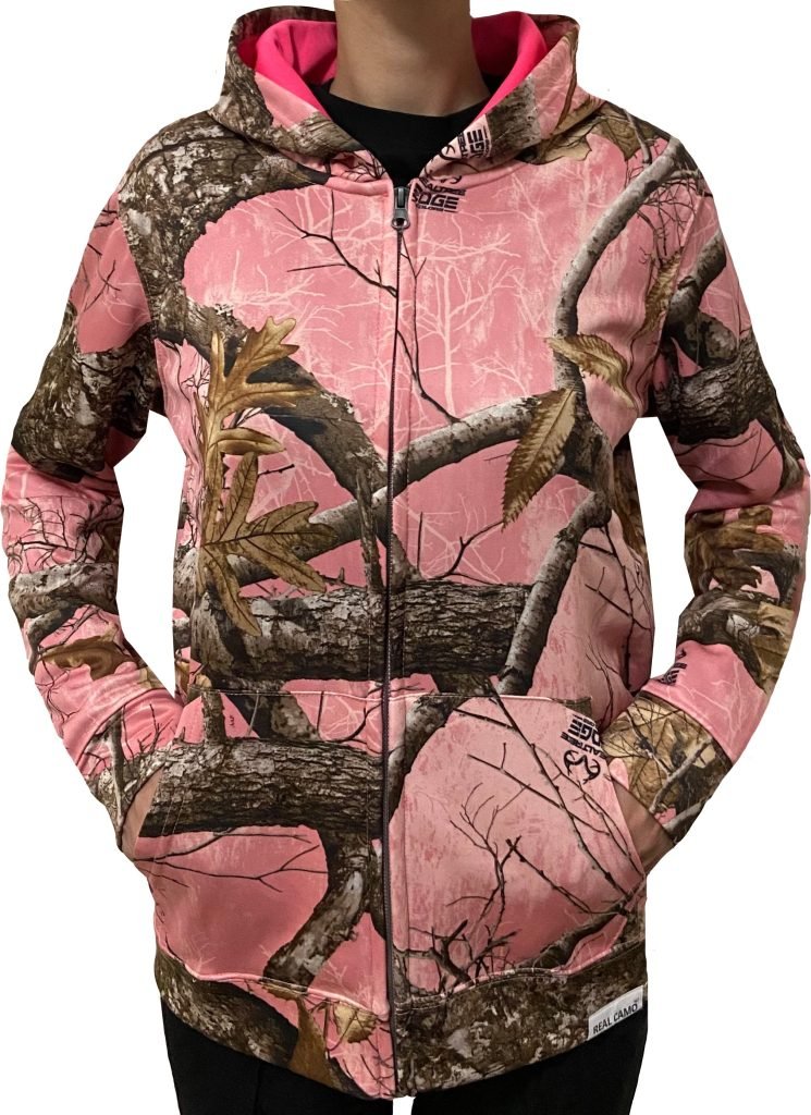 Realtree Edge Pink Polyester Fleece Full Zip Hoodie